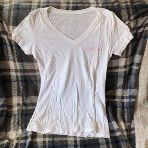 Bride White deep V-neck tee